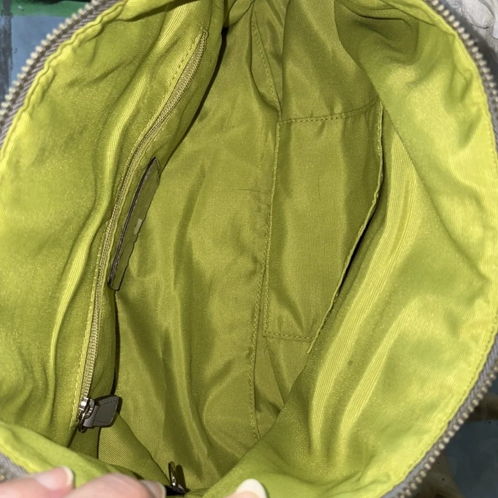 Coach Vintage Ashley convertible shoulder bag satchel Gray/Green lime canvas - Picture 5 of 16